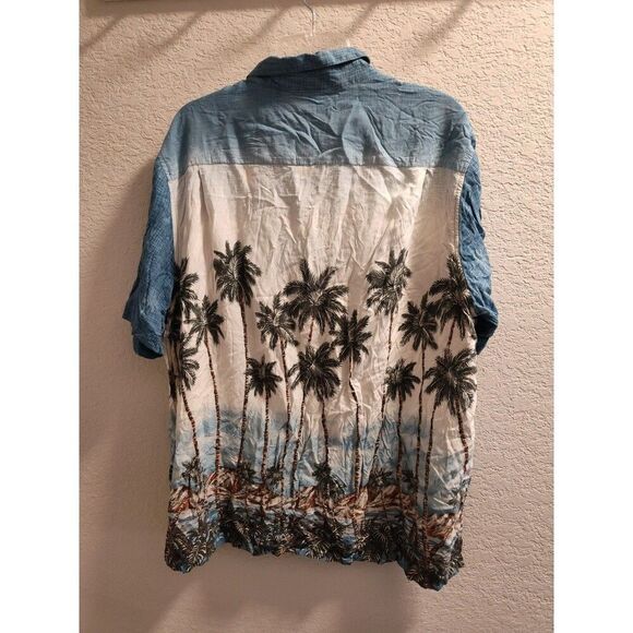 Batik Bay Hawaiian Shirt Luau Tropical Palm Trees Men's Size XXL 100% Rayon - Picture 5 of 5